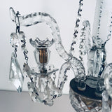 A Pair of George III Three-Light  Cut Lead Crystal Girandoles/Candelabra