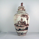 Large Antique Dutch Delft Jar and Cover