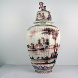 Large Antique Dutch Delft Jar and Cover