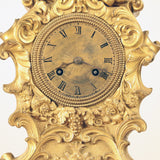Louis XV Style Gilt Bronze Mantle Clock in the Rocco Taste