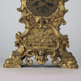 Louis XV Style Gilt Bronze Mantle Clock in the Rocco Taste