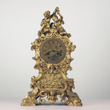 Louis XV Style Gilt Bronze Mantle Clock in the Rocco Taste