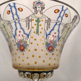 Art Nouveau Fachule Haida Steinschnu Enamelled Raised Bowl