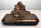 Bronze Inkstand modeled as a stalking cat