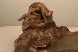 Bronze Inkstand modeled as a stalking cat