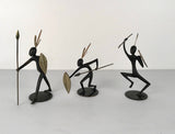 Set of Three Hagenauer Ebonized Bronze Figures of African Hunters