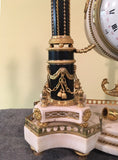 French, Louis XVI Period Marble and Ormolu Portico Clock