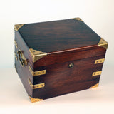 Edwardian Mahogany and Gilt Brass Bound Humidor by Benson and Hedges