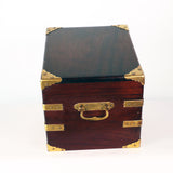 Edwardian Mahogany and Gilt Brass Bound Humidor by Benson and Hedges
