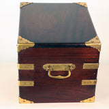 Edwardian Mahogany and Gilt Brass Bound Humidor by Benson and Hedges