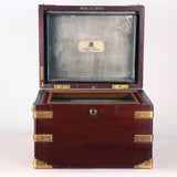 Edwardian Mahogany and Gilt Brass Bound Humidor by Benson and Hedges