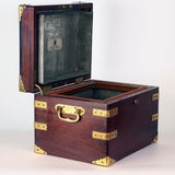 Edwardian Mahogany and Gilt Brass Bound Humidor by Benson and Hedges