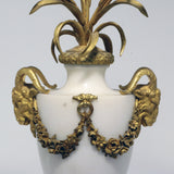 Pair of Louis XVI Style Marble and Gilt Bronze Candelabra