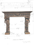 Italian Neo-Renaissance Walnut Fireplace Mantel