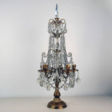Pair of French Louis XVI Style Gilt Bronze and Crystal Five-Light Girandoles