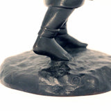 Japanese Bronze Figure, a Peasant Girl with a Wicker Basket