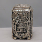 Pair of English Silver Chinoiserie Tea-Caddies, Mid 19th Century Roccoco Style