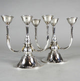 Georg Jensen, a Pair of Three Light Sterling Candelabra