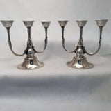 Georg Jensen, a Pair of Three Light Sterling Candelabra