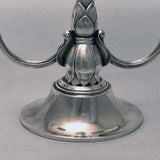 Georg Jensen, a Pair of Three Light Sterling Candelabra