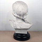 Italian Marble Bust of a Smiling Young Woman, Signed Tiruk