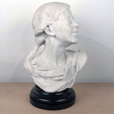 Italian Marble Bust of a Smiling Young Woman, Signed Tiruk
