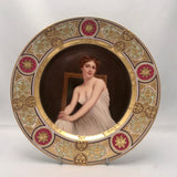 Antique Vienna Cabinet Plate "Unschuld." Signed  Wagner