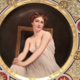 Antique Vienna Cabinet Plate "Unschuld." Signed  Wagner