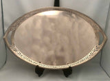 Austrian Silver Galleried Oval Tray