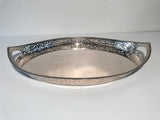 Austrian Silver Galleried Oval Tray