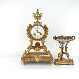 Louis XV Style Gilt Bronze and Crystal Mantel Clock Garniture