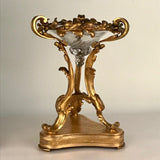 Louis XV Style Gilt Bronze and Crystal Mantel Clock Garniture