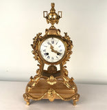 Louis XV Style Gilt Bronze and Crystal Mantel Clock Garniture