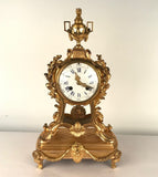 Louis XV Style Gilt Bronze and Crystal Mantel Clock Garniture