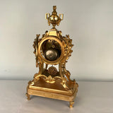 Louis XV Style Gilt Bronze and Crystal Mantel Clock Garniture