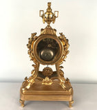 Louis XV Style Gilt Bronze and Crystal Mantel Clock Garniture
