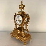 Louis XV Style Gilt Bronze and Crystal Mantel Clock Garniture