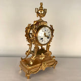 Louis XV Style Gilt Bronze and Crystal Mantel Clock Garniture
