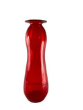 An Architectural MCM Ruby Art Glass Vase Attributed to Blenko