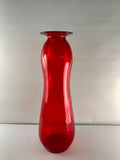 An Architectural MCM Ruby Art Glass Vase Attributed to Blenko