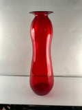 An Architectural MCM Ruby Art Glass Vase Attributed to Blenko