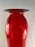 An Architectural MCM Ruby Art Glass Vase Attributed to Blenko