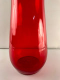 An Architectural MCM Ruby Art Glass Vase Attributed to Blenko