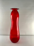 An Architectural MCM Ruby Art Glass Vase Attributed to Blenko