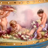 Antique Pair of French "Sevres" Bleu Celeste and Gilt Bronze Covered Urns