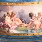 Antique Pair of French "Sevres" Bleu Celeste and Gilt Bronze Covered Urns