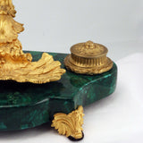 French Louis XV1 Style Malachite and Gilt Bronze Pen Tray