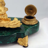 French Louis XV1 Style Malachite and Gilt Bronze Pen Tray