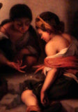 KPM Plaque of Boys Playing Dice after Murillo