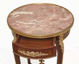 Linke Circular Mahogany and Marble Gueridon